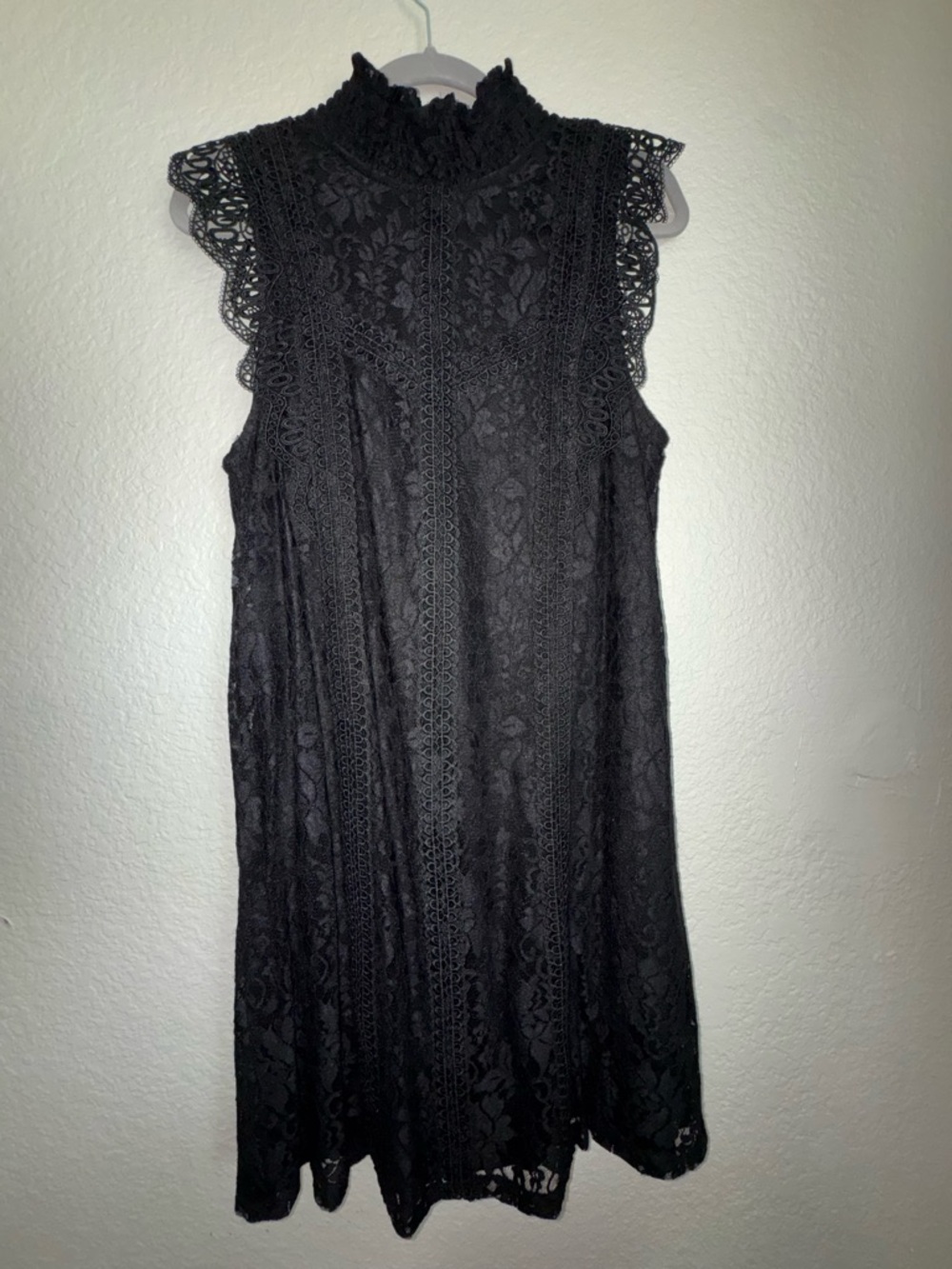 Cable & Gauge Black Lace High Neck Mini Dress